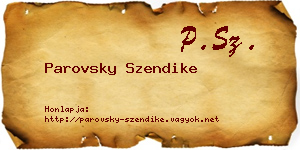 Parovsky Szendike névjegykártya